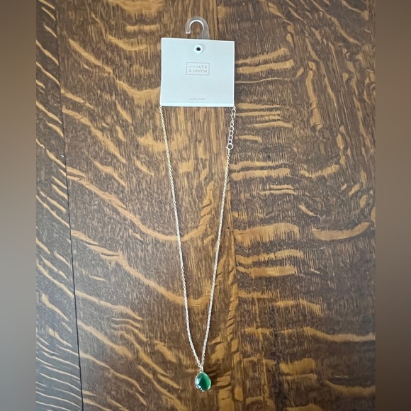 Nordstrom Gold and Green Necklace with Dainty Chain - Picture 2 of 4